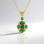 Collar en plata con Esmeralda de Zambia (Gems en Vogue)