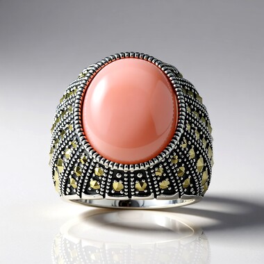Anillo en plata con Ópalo rosa (Annette classic)