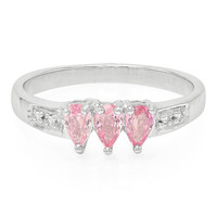 Bague en argent et Saphir Padparadscha