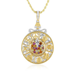 Zilveren halsketting met Madeira citrienstenen (Gems en Vogue)