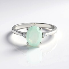 Anello in argento con Calcedonio Acqua
