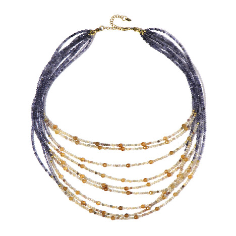 Edelstein-Silberhalskette (Riya)