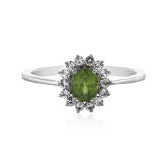 Bague en argent et Démantoïde de Russie