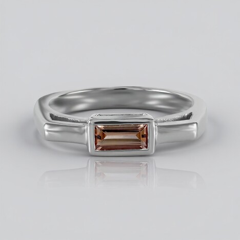 Bague en argent et Topaze impériale d'Ouro Preto