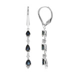 Pendientes en oro con Zafiro azul Ceylon