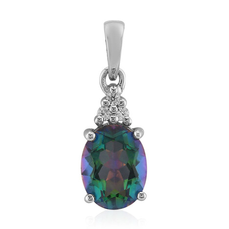 Grüner Mystik-Quarz-Silberanhänger