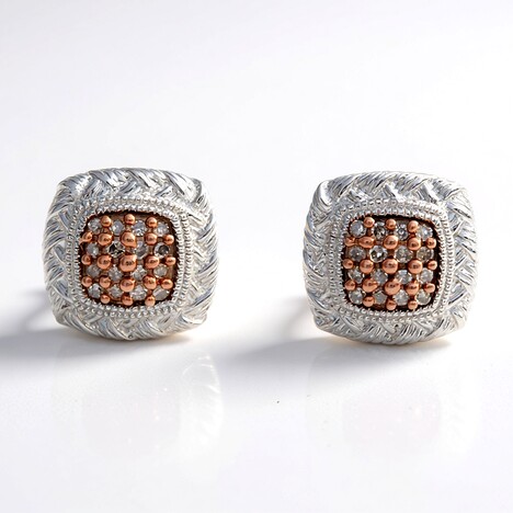 Orecchini in argento con Diamante Champagne