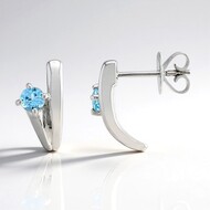 Mozambique Aquamarine Silver Earrings (Pallanova)
