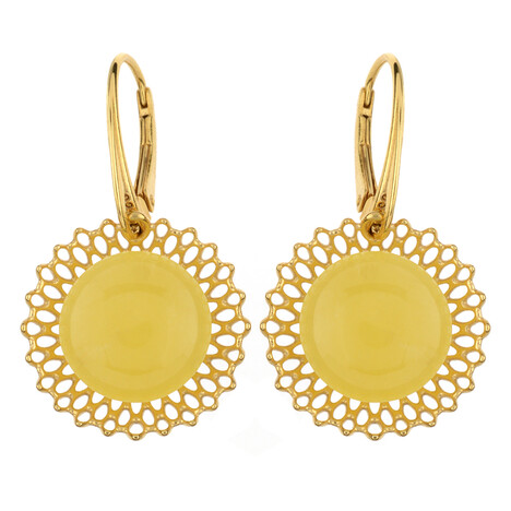 Zilveren oorbellen met mistige Baltische barnstenen (dagen)