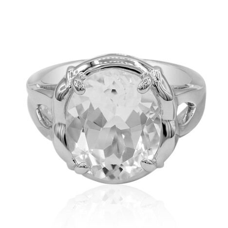 Zilveren ring met een witte topaas