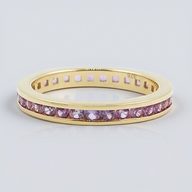Nicht erhitzter Purpurfarbener Ceylon-Saphir-Goldring