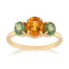 Gouden ring met een Ban Ka Cha oranje Saffier