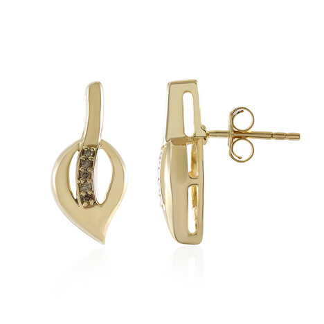 I3 Schokoladen-Brillant-Silberohrringe