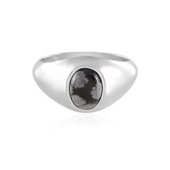Anello in argento con Ossidiana Fiocco di Neve