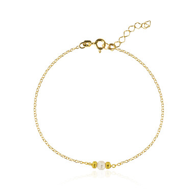 Weiße Süßwasserzuchtperlen-Silberarmband (Joias do Paraíso)