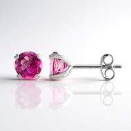 Pendientes en plata con Topacio rosa