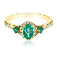 Bague en or et Emeraude de Zambie AAA (CIRARI)