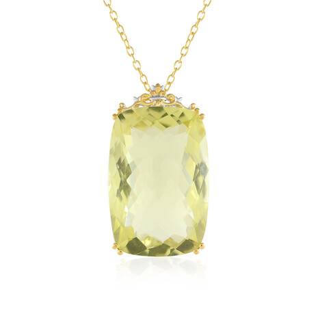 Ouro Verde Quartz Silver Necklace (Gems en Vogue)