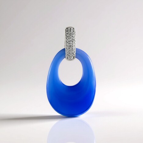Ciondolo in argento con Onice Blu