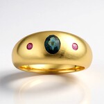 Anello in argento con Zaffiro Petrolio