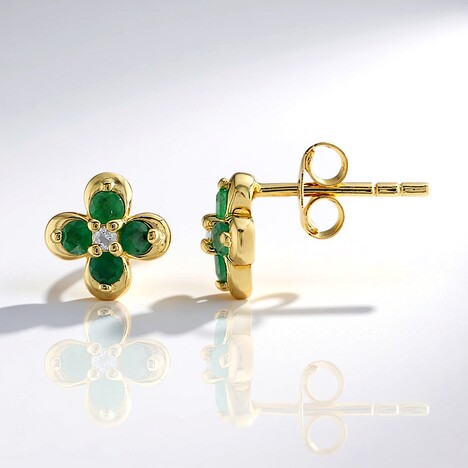 Orecchini in argento con Smeraldo Brasiliano