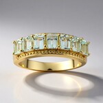 Anello in oro con Berillo Verde Menta Nigeriano