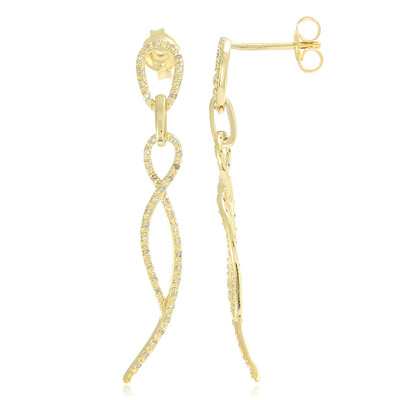 Boucles d'oreilles en argent et Diamant chocolat