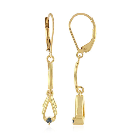 Blauer I3 Diamant-Silberohrringe