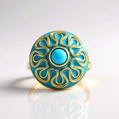 Zilveren ring met een Sleeping Beauty Turkoois (Adela Silber)