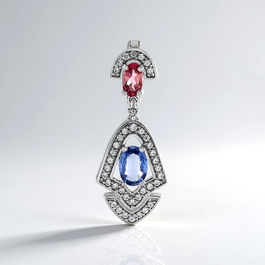 Colgante en plata con Zafiro azul Ceylon sin calentar