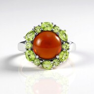 Anillo en plata con Granate Hesonita