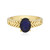 Anillo en plata con Zafiro azul de Madagascar