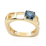 Gouden ring met een Londen-blauwe topaas (de Melo Gold)