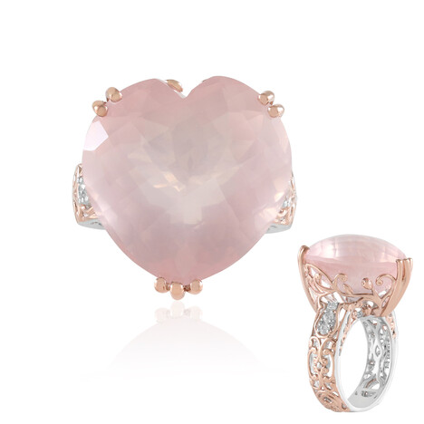 Rosenquarz-Silberring (Gems en Vogue)