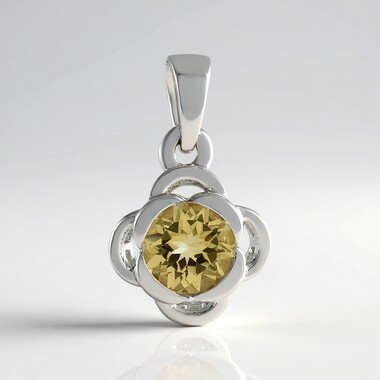 Pendentif en argent et Béryl jaune