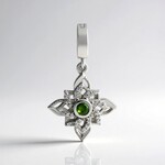 Ciondolo in argento con Diopside Russo