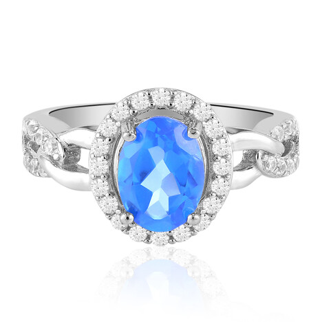 Indigoblauer Topas-Silberring