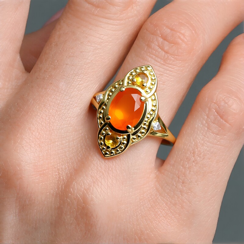 Zilveren ring met een carneool