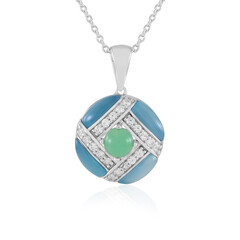 Collana in argento con Calcedonio Blu