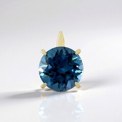 Colgante en oro con Topacio azul de Londres