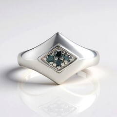 Anello in argento con Diamante Blu I2