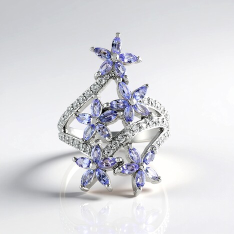 Bague en argent et Tanzanite
