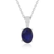Blauer Madagaskar-Saphir-Silberhalskette