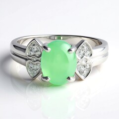 Anello in argento con Crisoprasio Imperiale