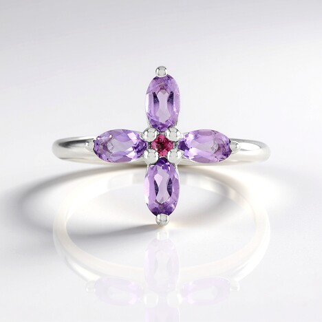 Anello in argento con Ametista Rose de France