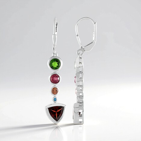 Orecchini in argento con Granato Mozambico (MONOSONO COLLECTION)