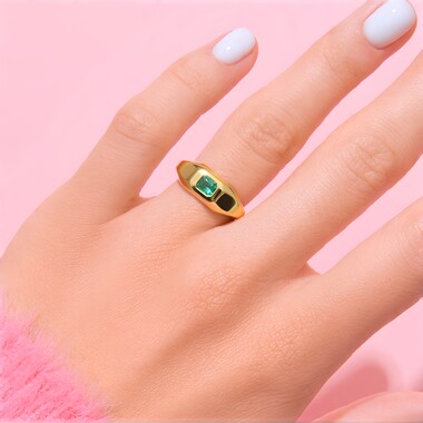 Anillo en plata con Esmeralda de Colombia