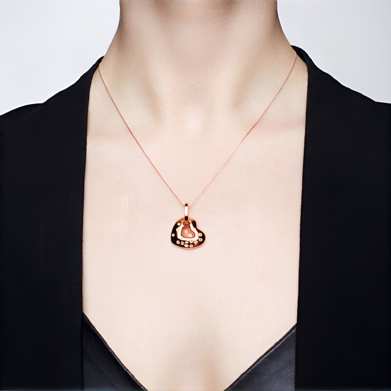 SI1 Argyle-Rose de France-Brillant-Goldanhänger (Annette)