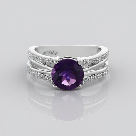 Anello in argento con Ametista Siberiana