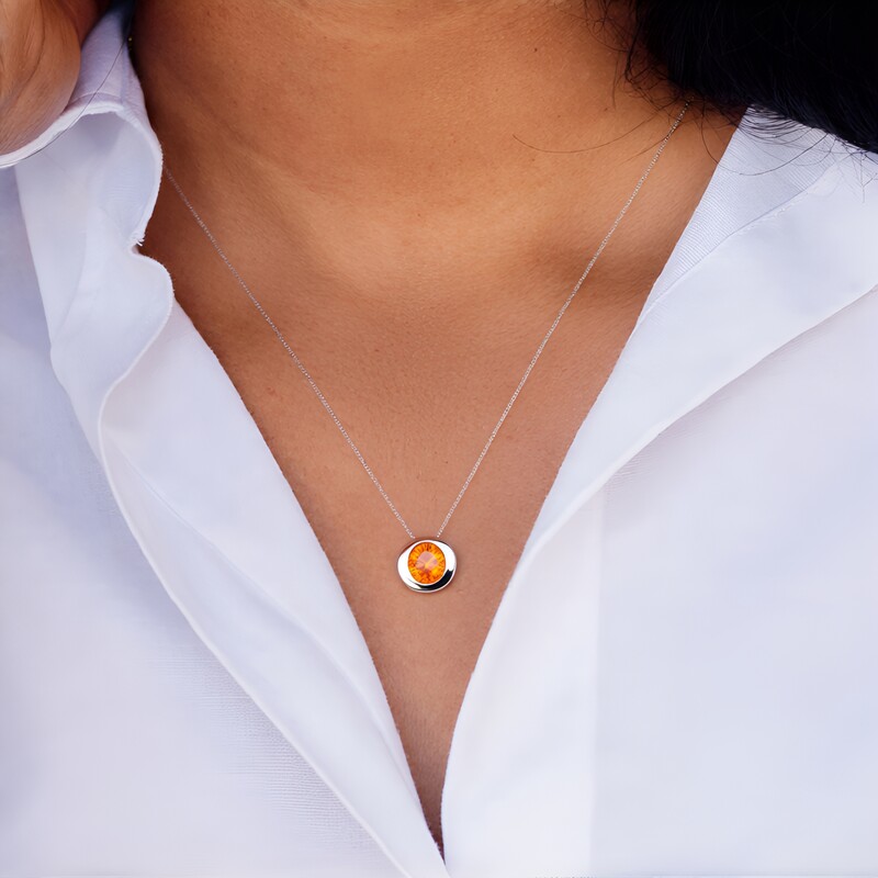 Colgante en plata con Topacio naranja (MONOSONO COLLECTION)